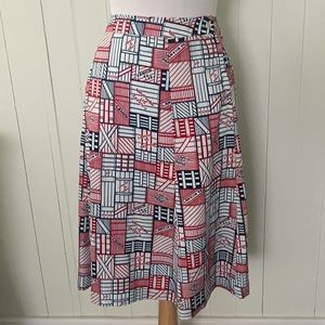 VINTAGE authentic LANVIN 1960’s logo print Skirt A-Line